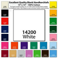 14"x14" Blank Solid White Imported 100% Cotton Handkerchief